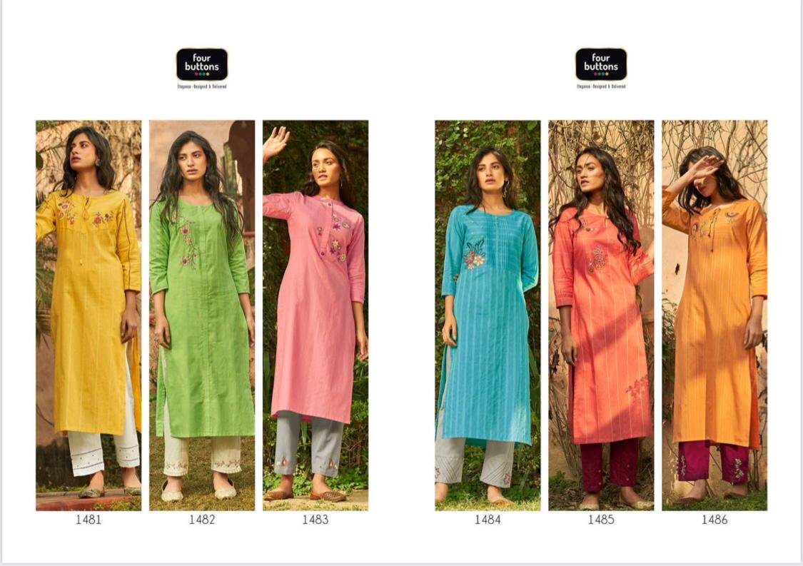Four Buttons Peach Vol-2  1481-1486 Series 7