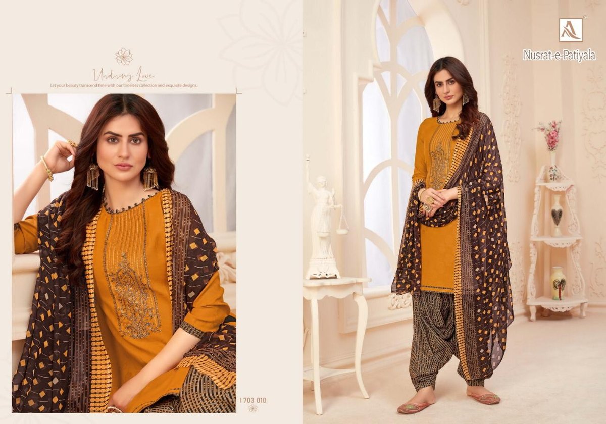 Alok Suits Nusrat E Patiyala 703-001 to 703-010 Series 10