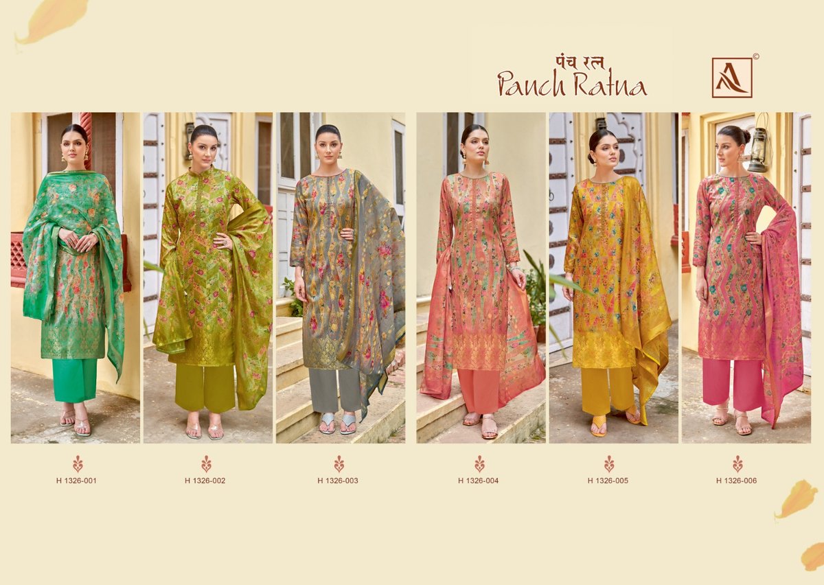 Alok Suit Panch Ratna 1326-001 to 1326-006 Series 7