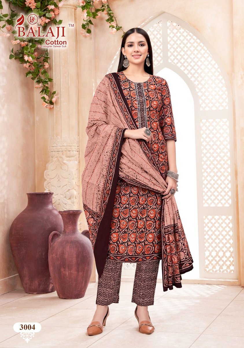 Balaji Cotton Art Work Vol-3 3001-3012 Series 4