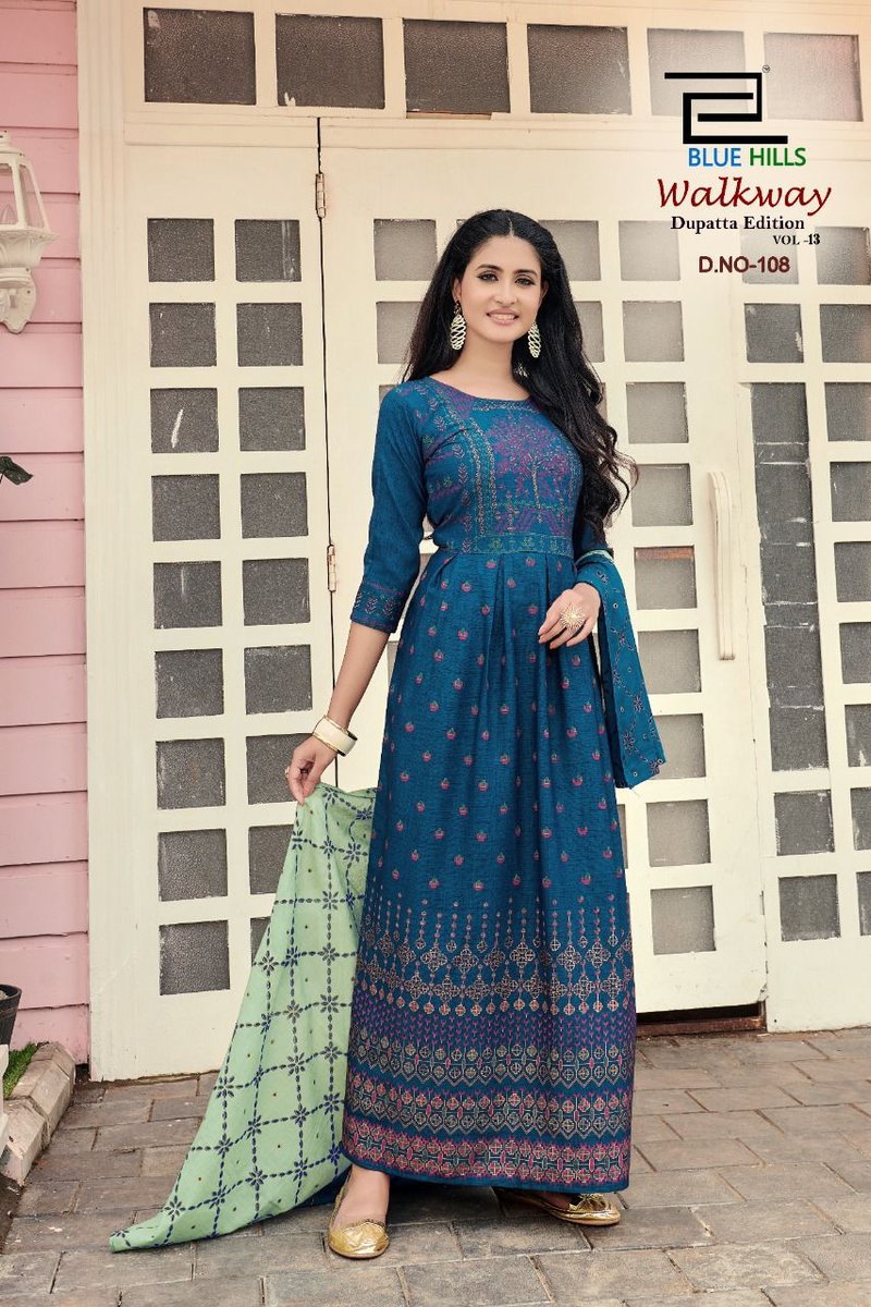 Blue Hills Walkway Dupatta Edition Vol-13 101-110 Series 8
