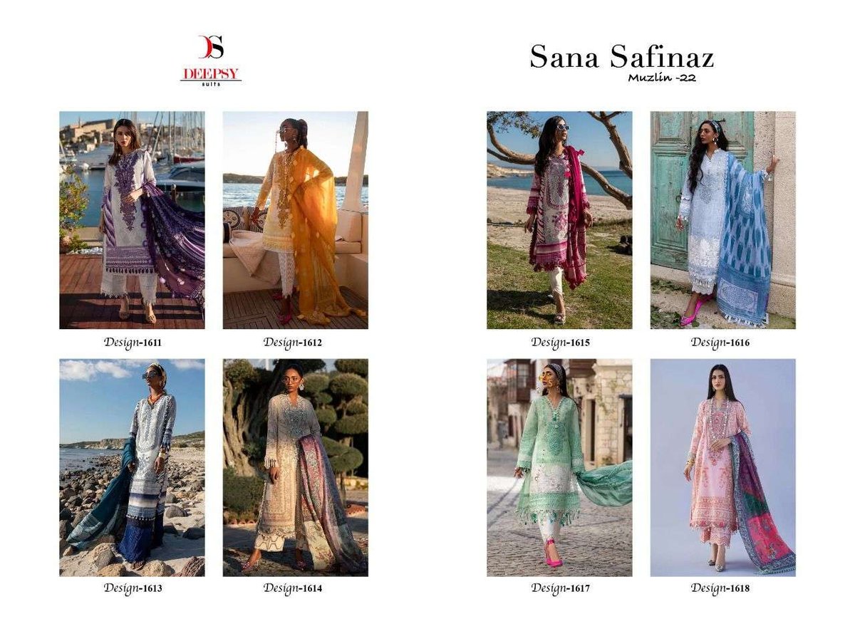 Deepsy Suits Sana Safinaz Muzlin Vol-22 1611-1618 Series 9