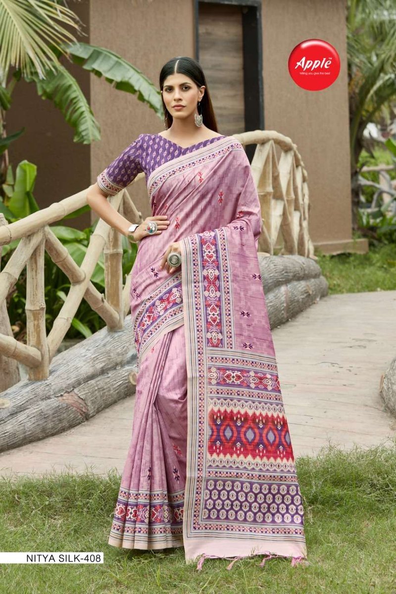 Apple Saree Nitya Silk Vol-4 401-408 Series 8