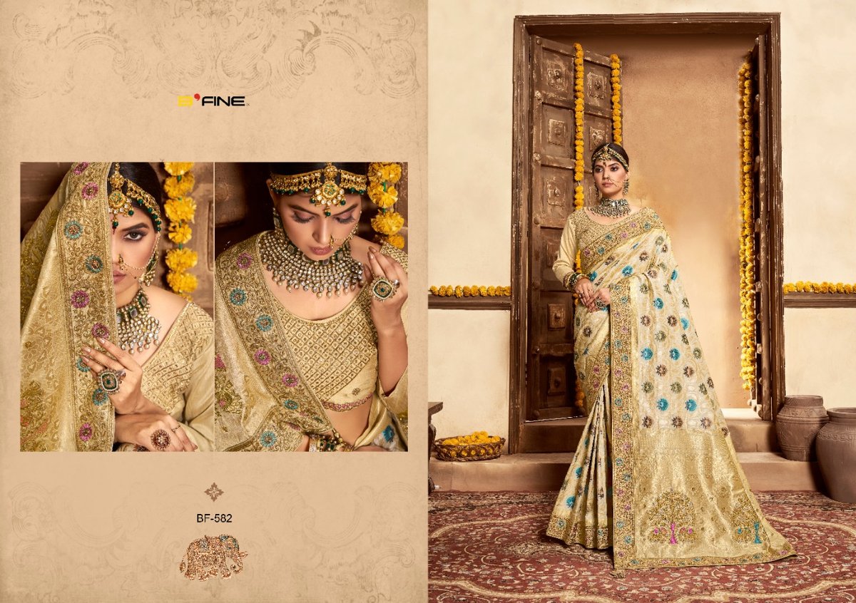 B Fine Saree Mehraab BF-581 to BF-586 Series 2