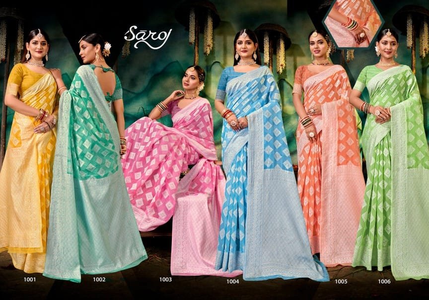 SAROJ SAREE OCEAN COTTON VOL-2 1001 TO 1006 7