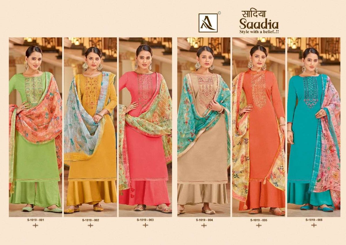 Alok Suit Saadia 1019-001 to 1019-006 Series 7
