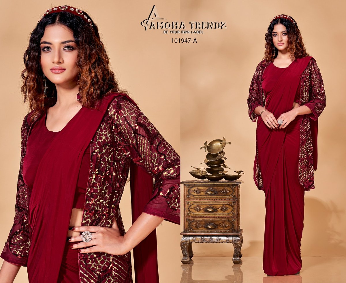 Aamoha Trendz Ready To Wear Designer Saree 101947 Colors 1