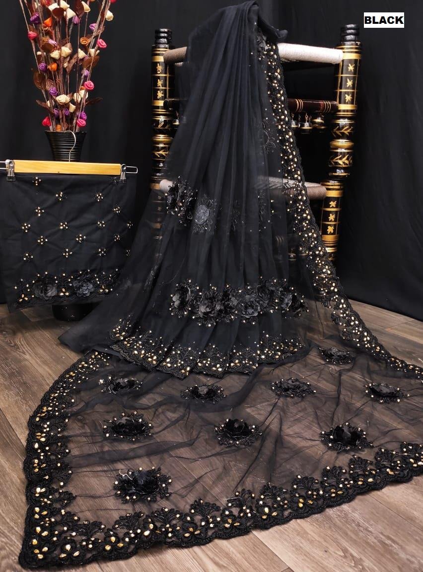 DF 3157 Designer Net Sarees 7