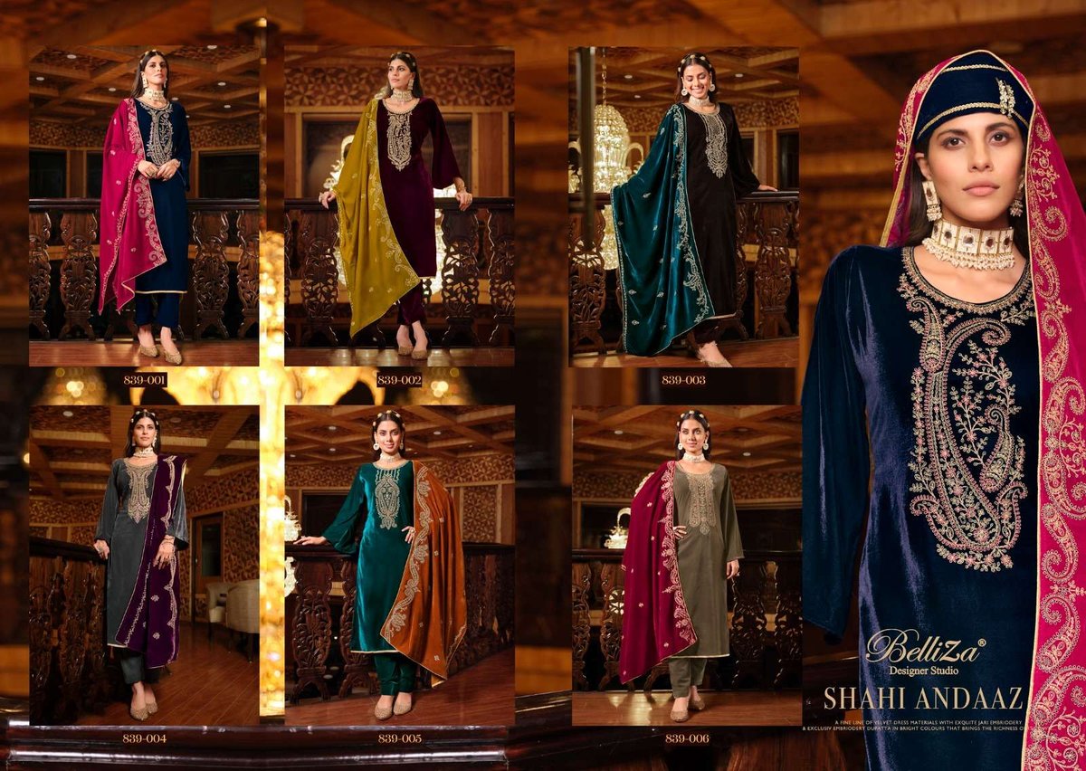 Belliza Designer Shahi Andaaz 839-001 to 839-006 Series 7