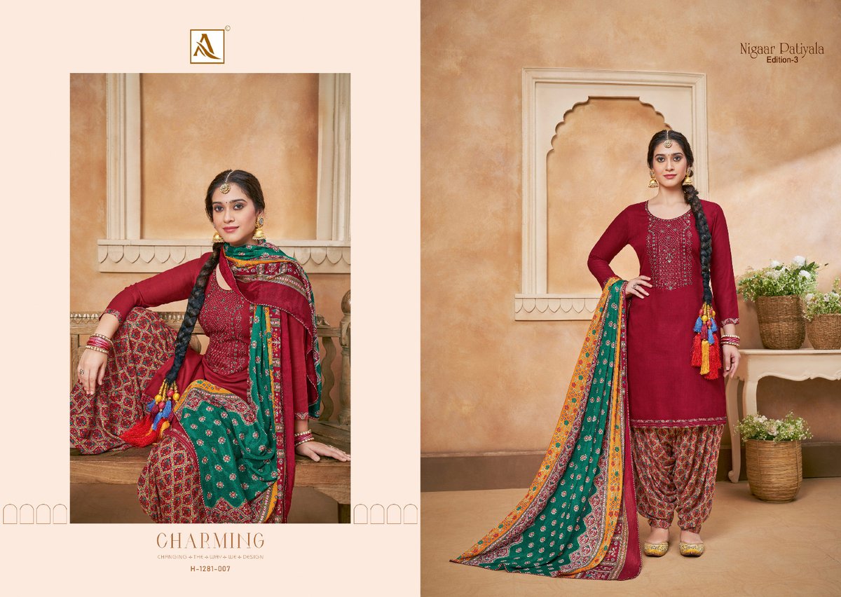 Alok Suit Nigaar Patiyala Vol-3 1281-001 to 1281-010 Series 7