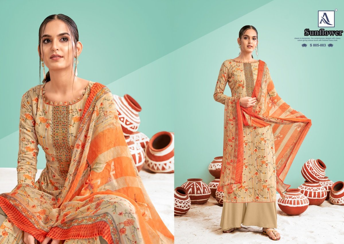 Alok Suit Sunflower 805-001 to 805-010 Series 3