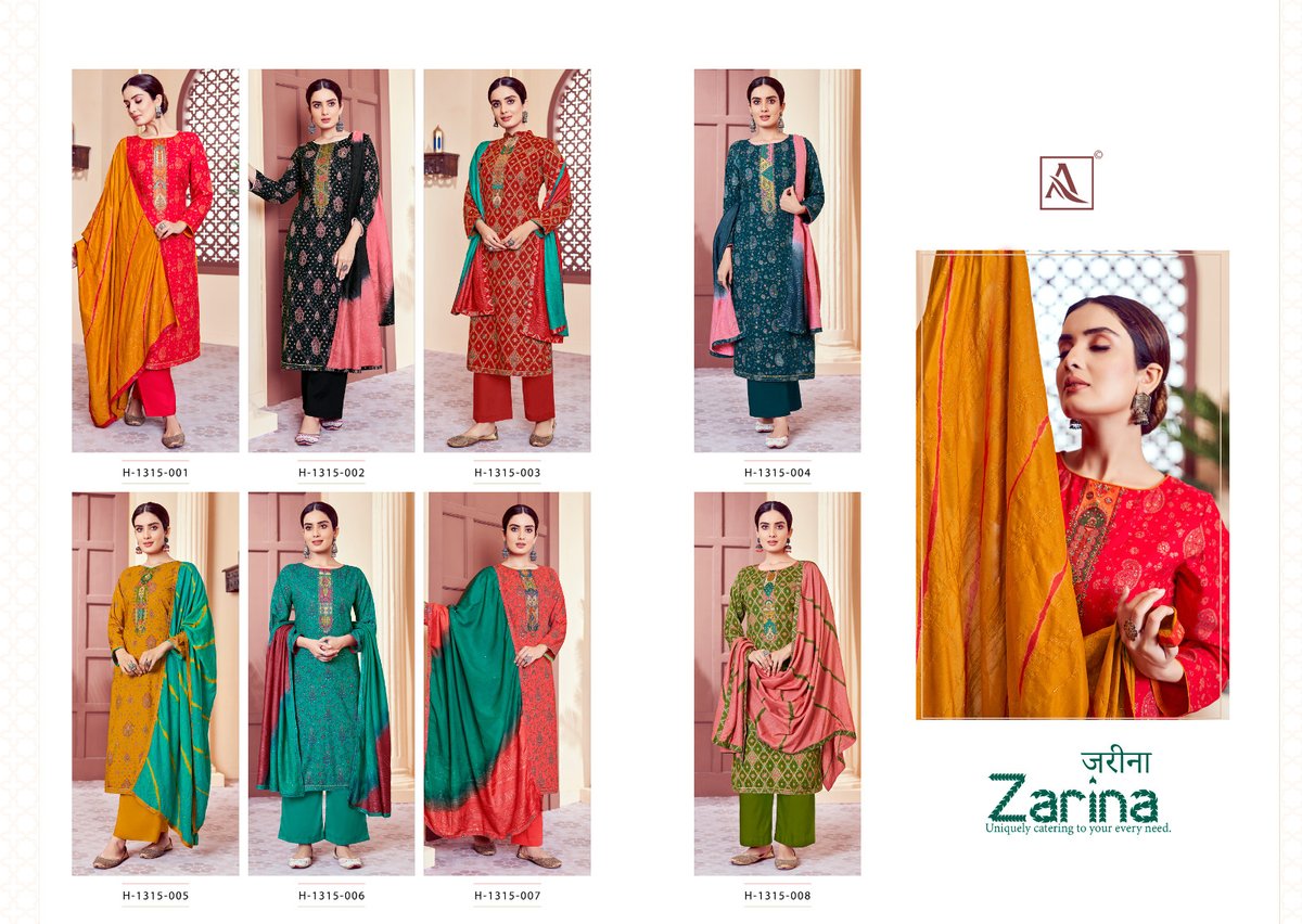 Alok Suit Zarina 1315-001 to 1315-008 Series 9