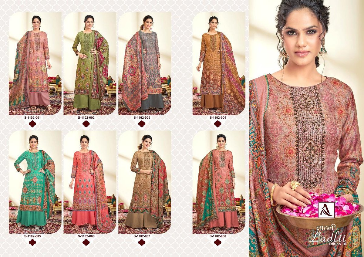 Alok Suits Ladli Vol-10 1102-001 To 1102-008 Series 9