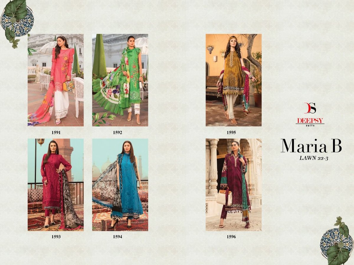 Deepsy Suits Maria B Lawn 22 Vol-3 1591-1596 Series 7