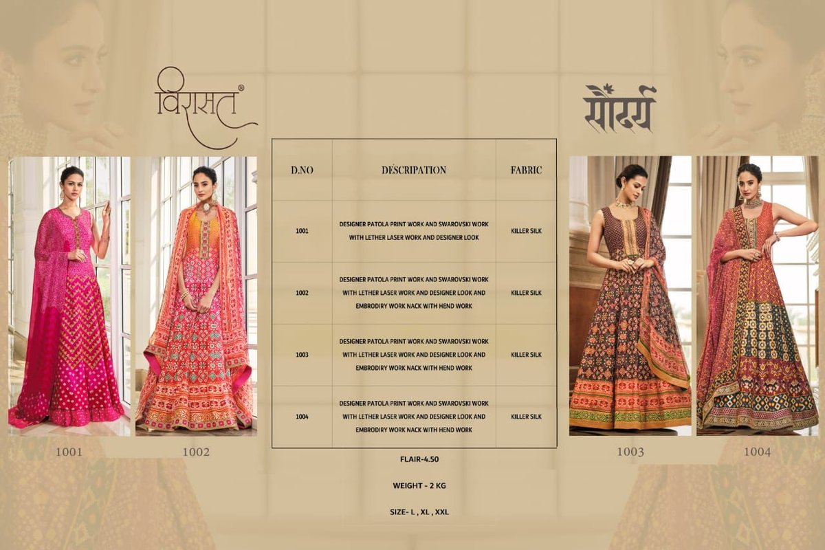 Virasat Gowns Soundhria 1001-1004 Series 5