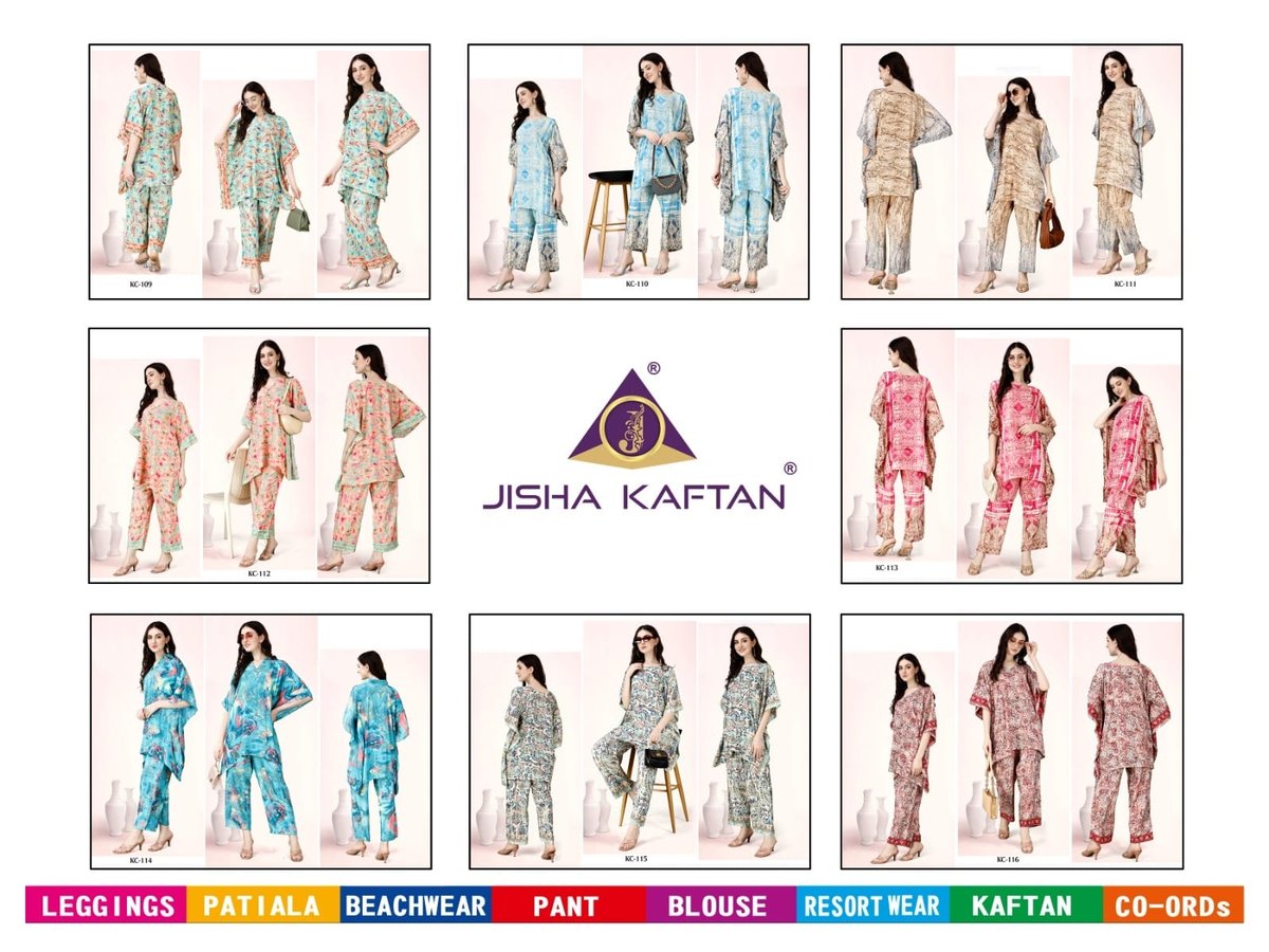 JISHA KAFTAN KAFTAN CO-ORD SETS VOL-2 KC-109 TO KC-116 9
