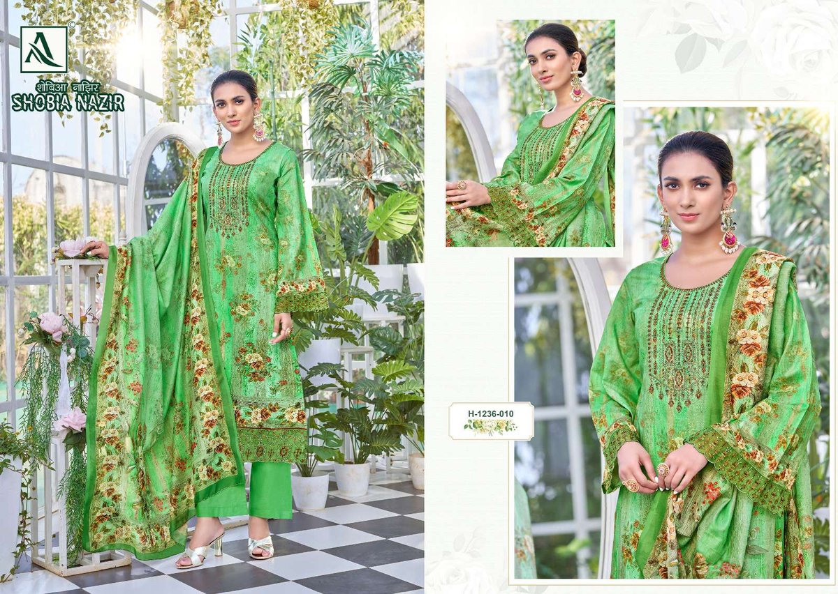 Alok Suit Shobia Nazir Lawn Collection 1236-001 to 1236-010 Series 10