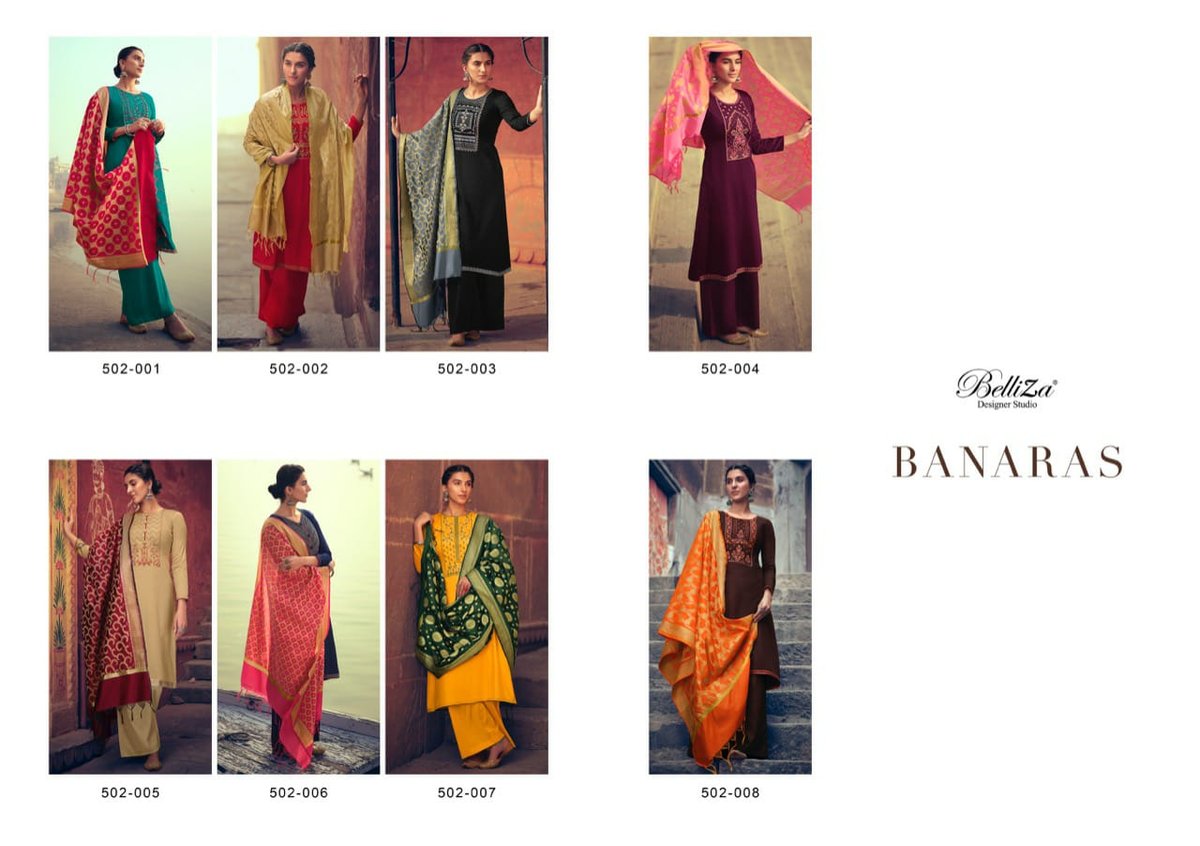 Belliza Designer Banaras 502-001-502-008 Series. 9