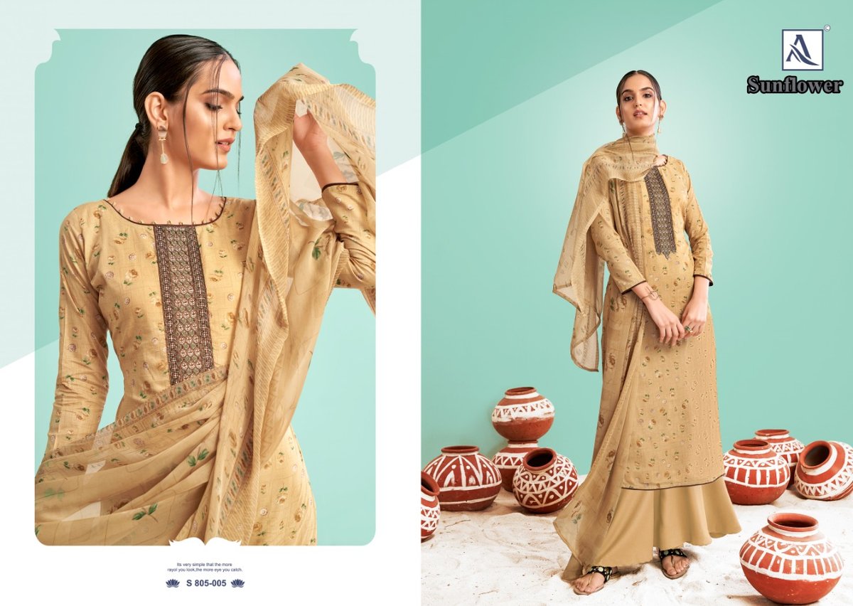 Alok Suit Sunflower 805-001 to 805-010 Series 5