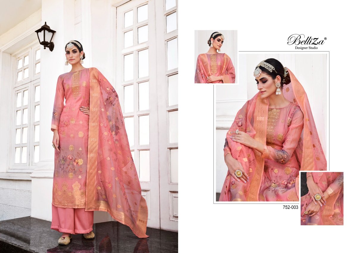 Belliza Designer Shahinoor 752-001 to 752-006 Series 3