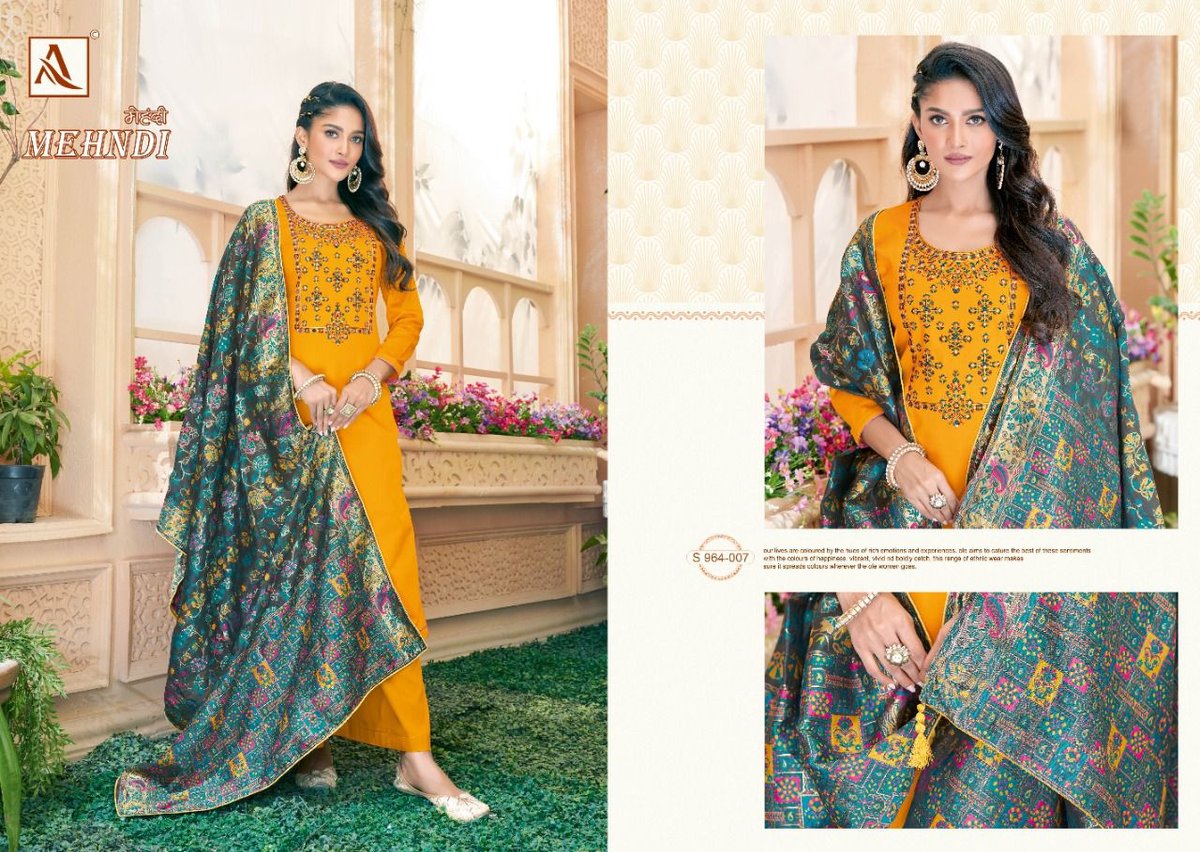 Alok Suit Mehndi 964-001 to 964-008 Series 7