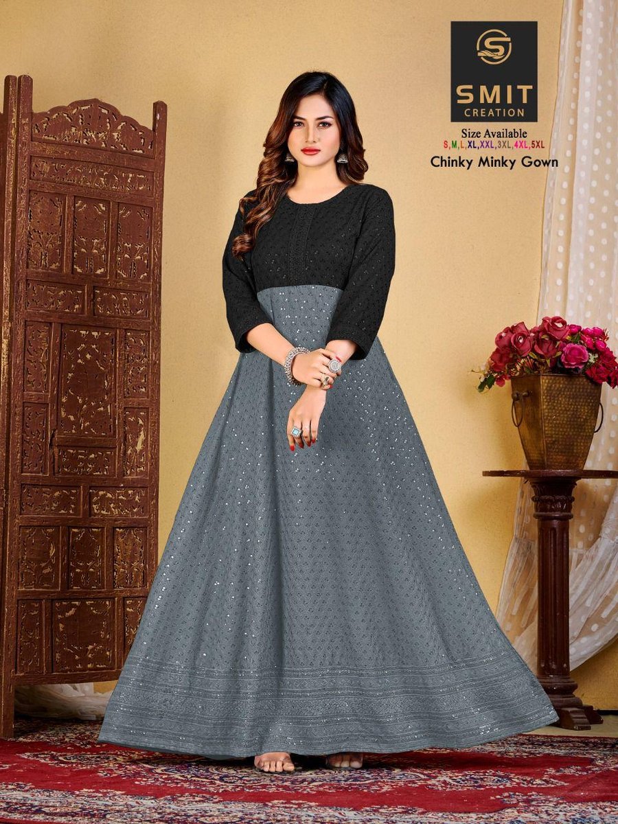 Poonam Designer Chinky Minky Gown 1001-1008 Series 8