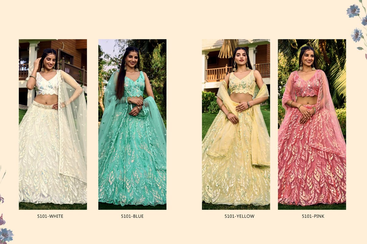 ZEEL CLOTHING MEERA 5101-BLUE TO 5101-YELLOW 5