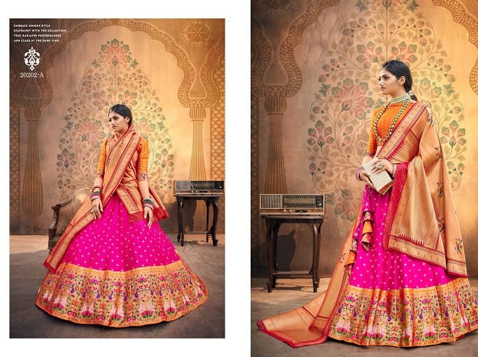 3M Riwaz Paithani Lehenga 20202-20205 Series 1