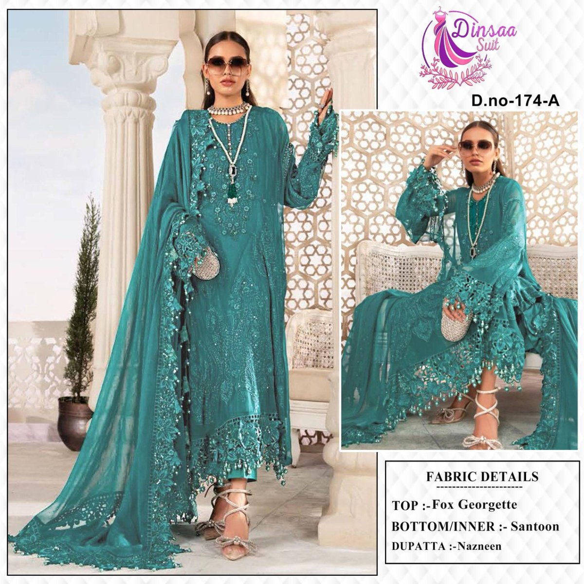 Dinsaa Suit Maria B 174 Colors 1