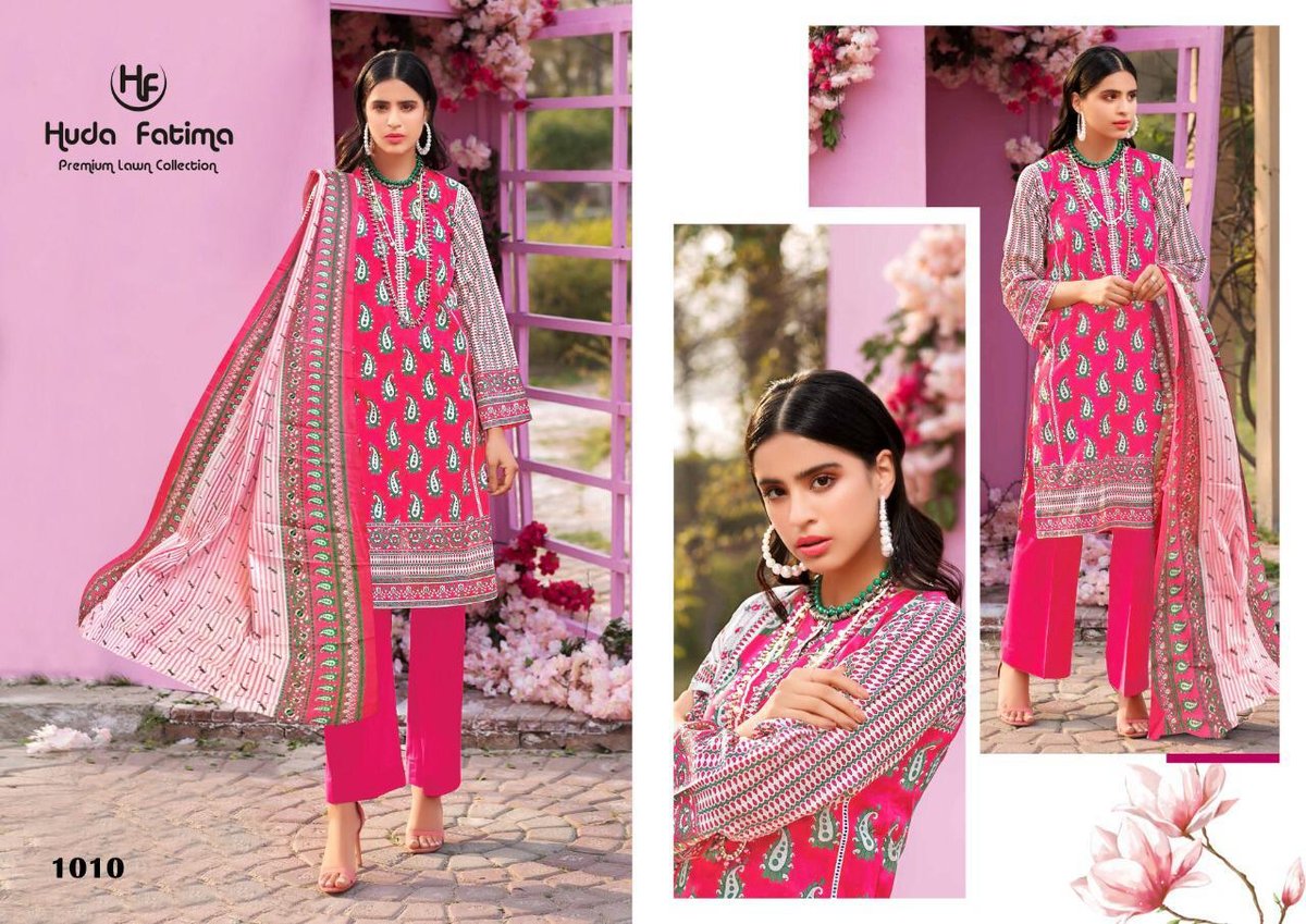 Huda Fatima Premium Lawn Collection Vol-1 1001-1010 Series 10