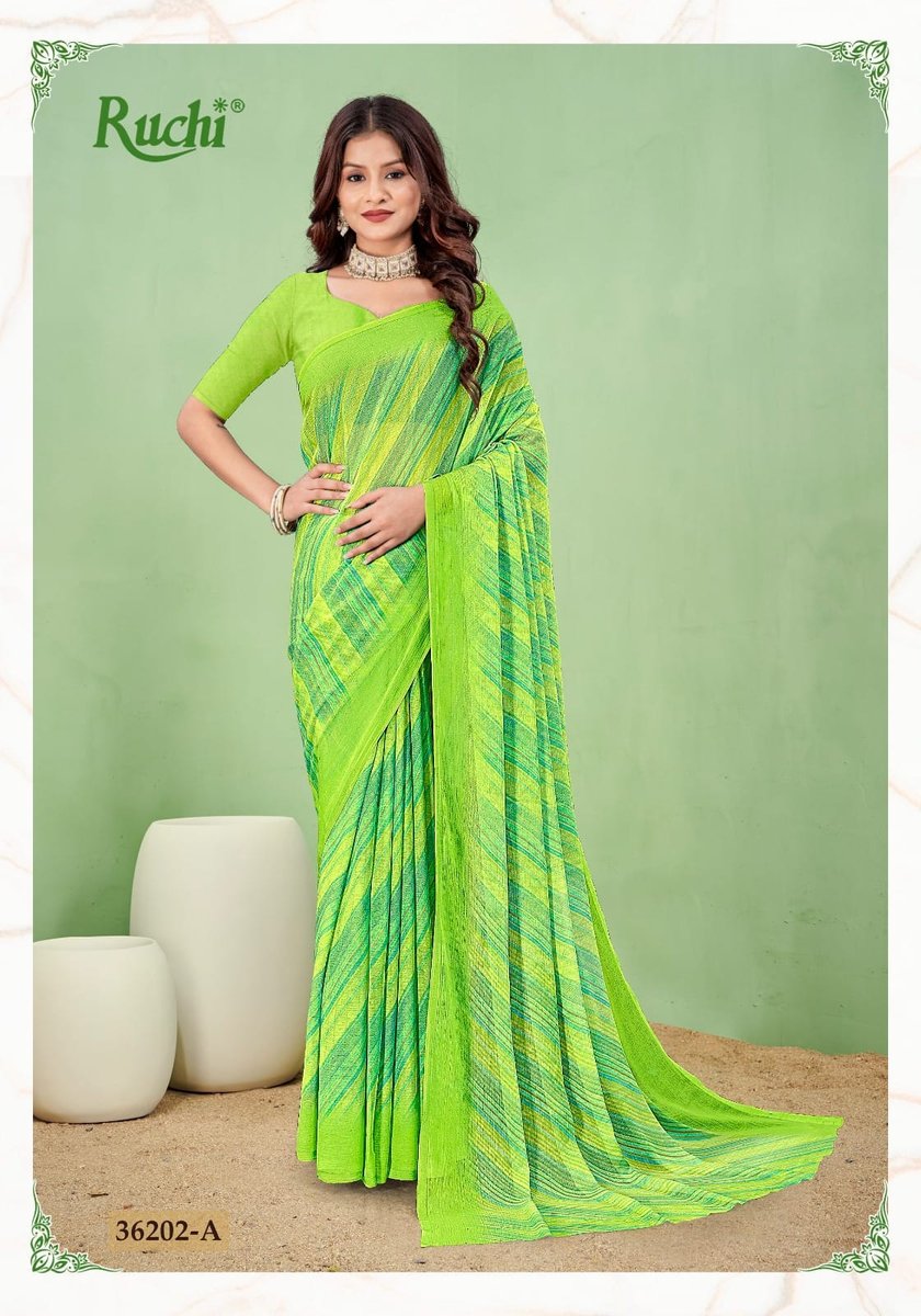 RUCHI SAREE STAR CHIFFON LEHRIYA SPECIAL 36201-A TO 36203-D 5