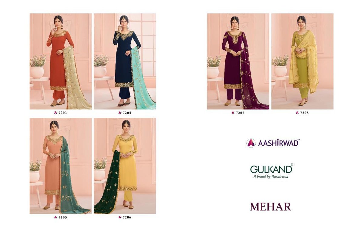 Aashirwad Creation Gulkand Mehar 7203-7208 Series 7