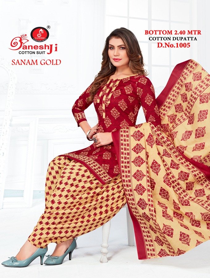 Ganeshji Cotton Suits Sanam Gold 1001-1010 Series 5