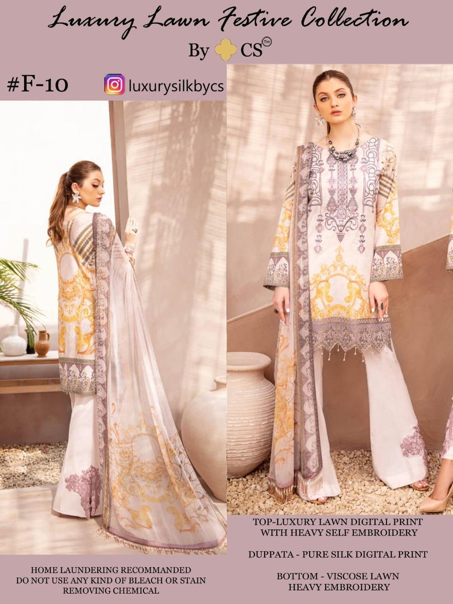 CS Luxury Lawn Festive Collection Vol-3 F-10 To F-13 Series 1