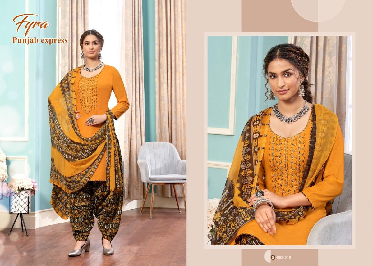 Alok Suits Fyra Punjab Express 902-001 to 902-010 Series 10