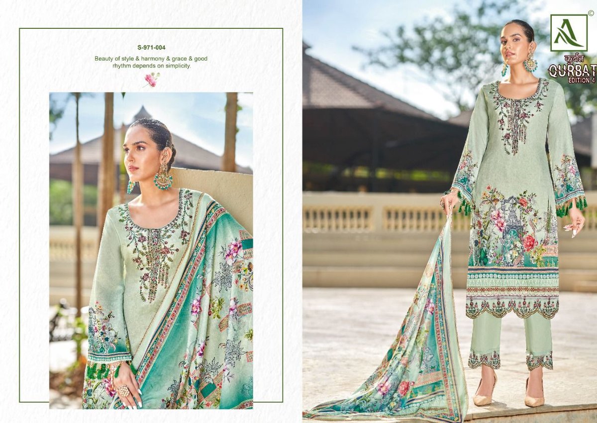Alok Suit Qurbat Vol-4 971-001 to 971-008 Series 4
