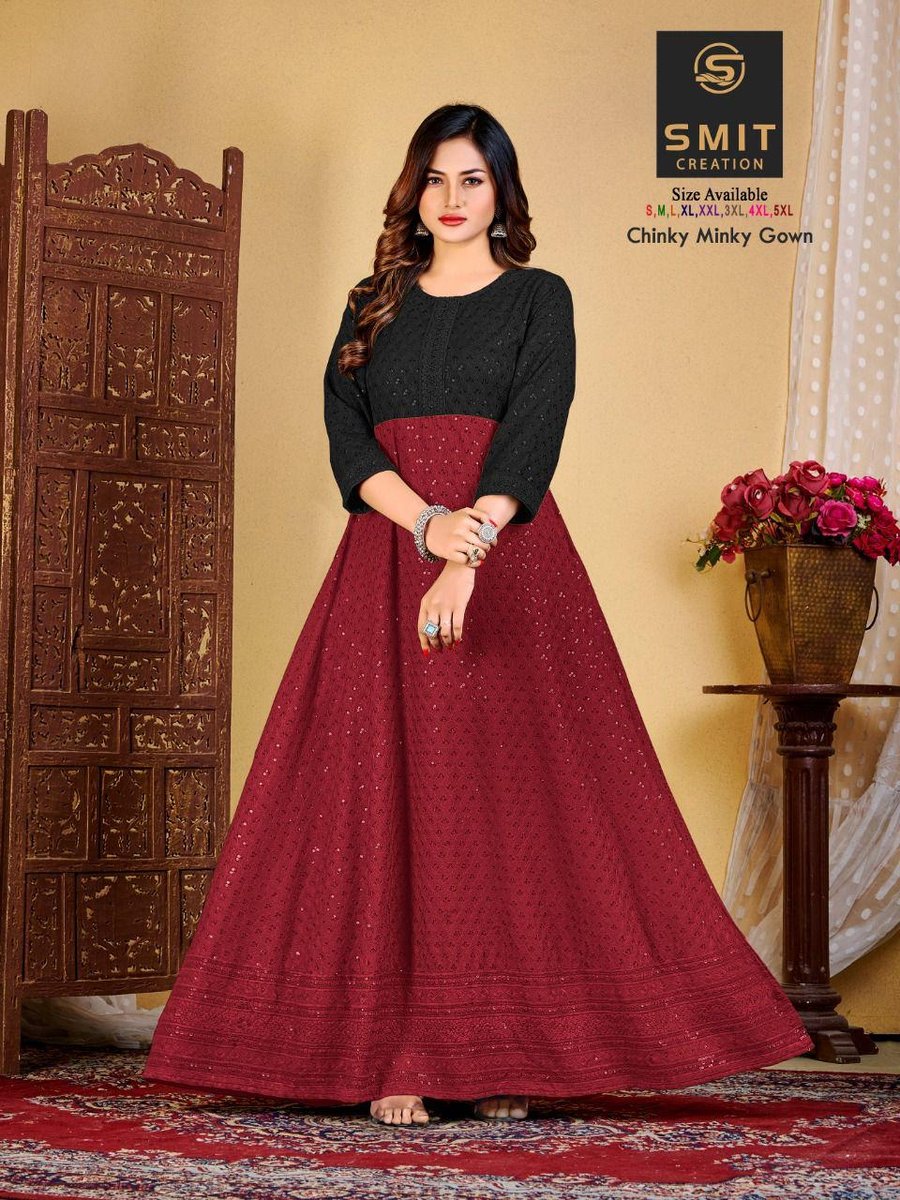Poonam Designer Chinky Minky Gown 1001-1008 Series 3