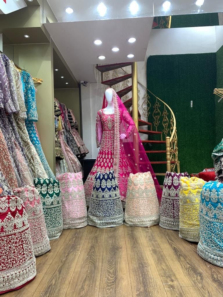 Bollywood  Designer Heavy Net Gown Colors 8