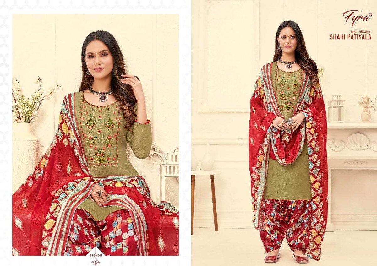 Alok Suit Fyra Shahi Patiyala 930-001 to 930-010 Series 7