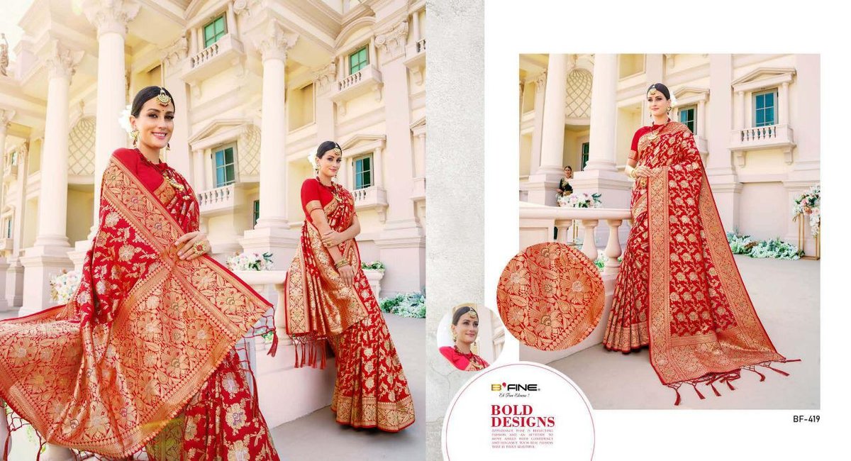 B Fine Saree Kadwa Weave BF-410-BF-421 Series 10