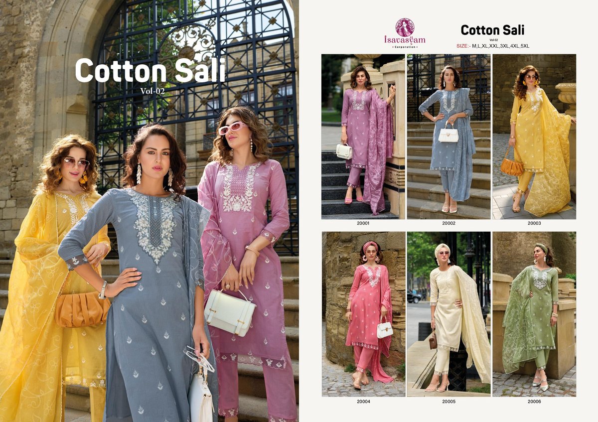 ISAVASYAM CORPORATION COTTON SALI VOL-02 20001 TO 20006 7