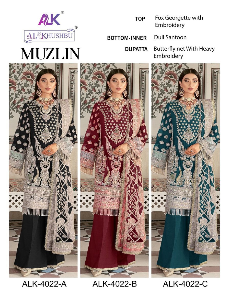 AL Khushbu Muzlin 4022 Colors 7