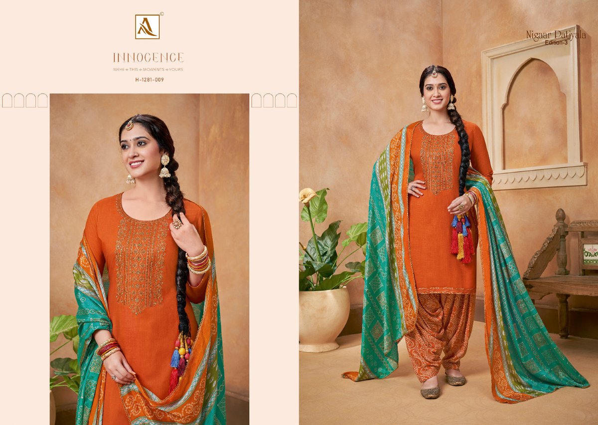 Alok Suit Nigaar Patiyala Vol-3 1281-001 to 1281-010 Series 9