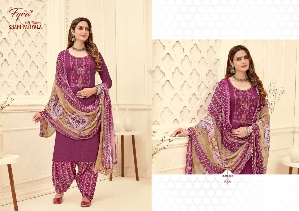 Alok Suit Fyra Shahi Patiyala 930-001 to 930-010 Series 2