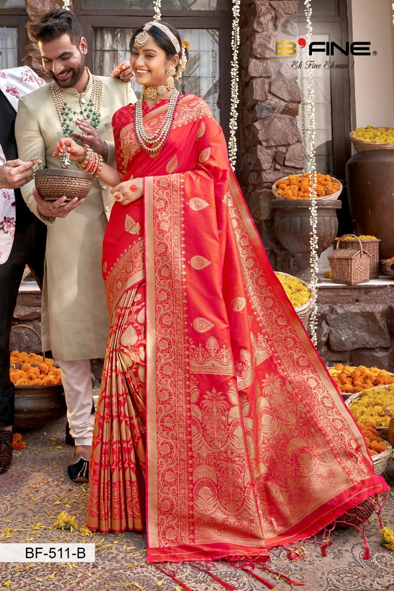 B Fine Saree Parampara BF-509 to BF-511 Colors 10