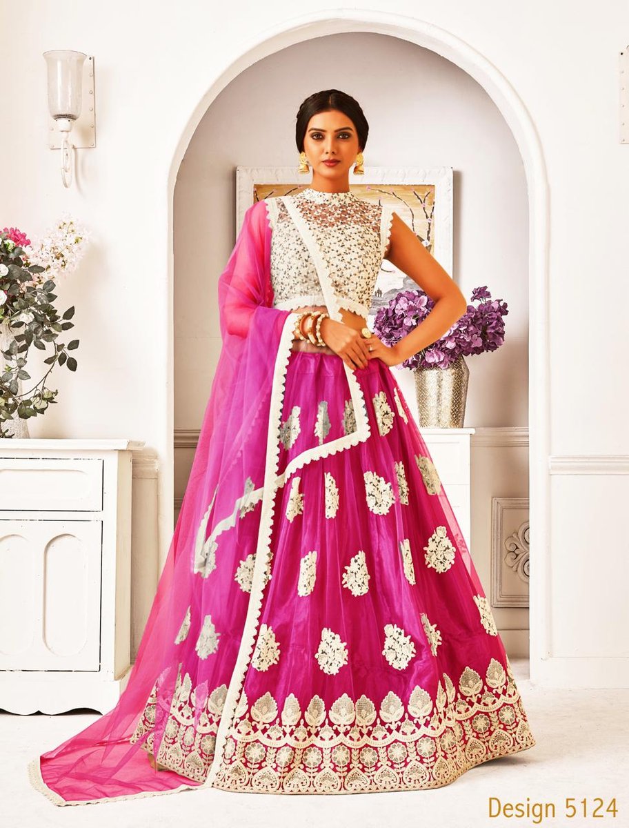 Bollywood Designer Mono Net Lehenga 5124 Colors 2