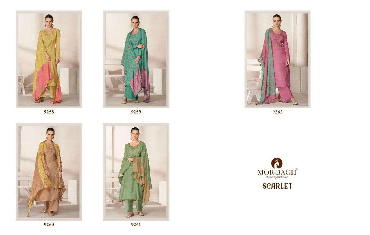 Aashirwad Creation Mor Bagh Scarlet 9258-9262 Series 6