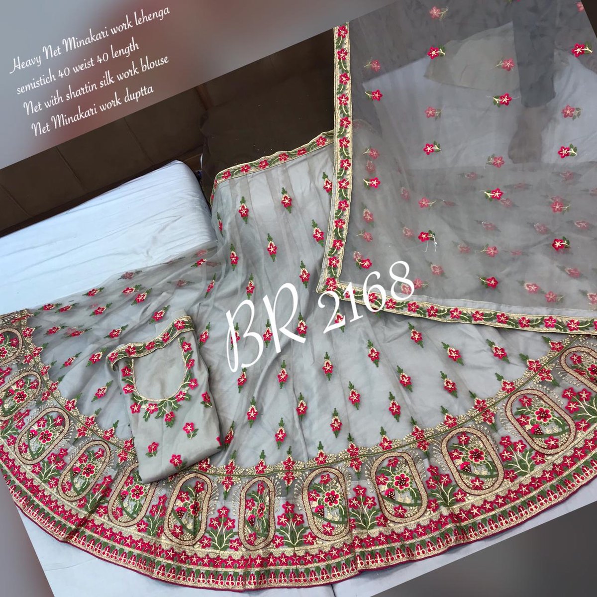 BR Net Minakari Work Designer  Lehenga BR 2168 Colors 3