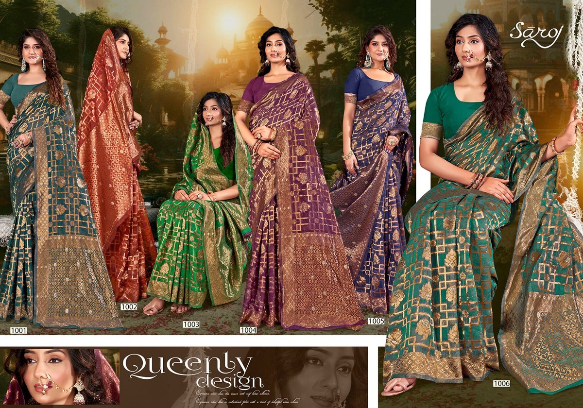 SAROJ SAREE GLAMOUR COTTON VOL-2 1001 TO 1006 7