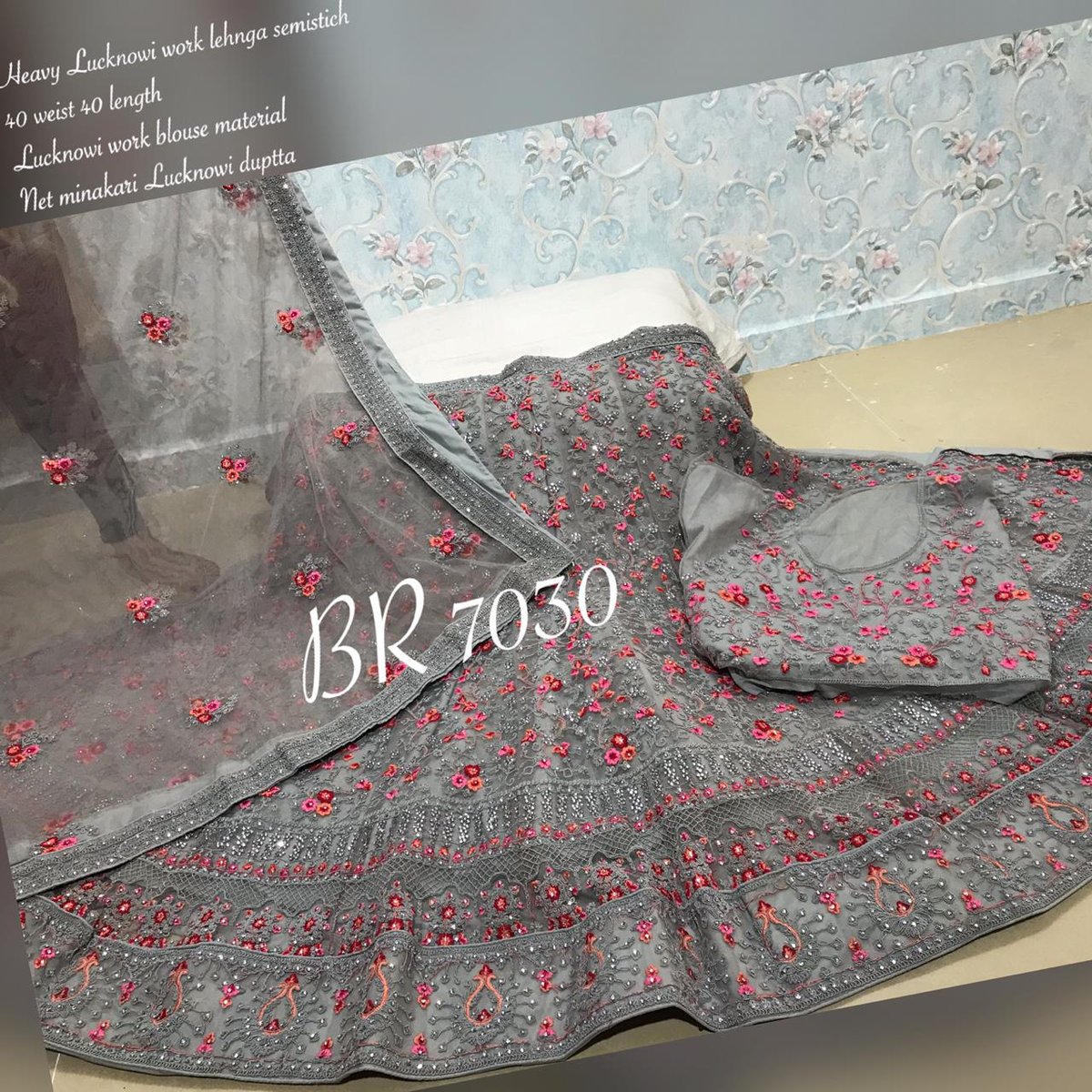 BR Lehenga Choli Lucknowi Work BR-7030 Colors 2